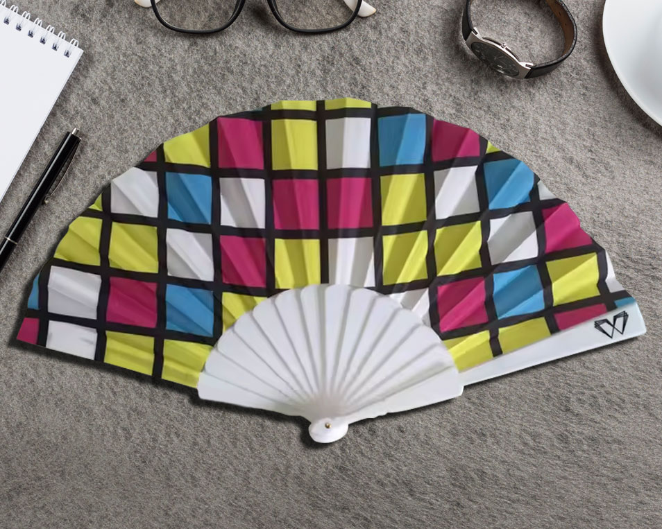 Custom Printed Plastic Fabric Hand Fans