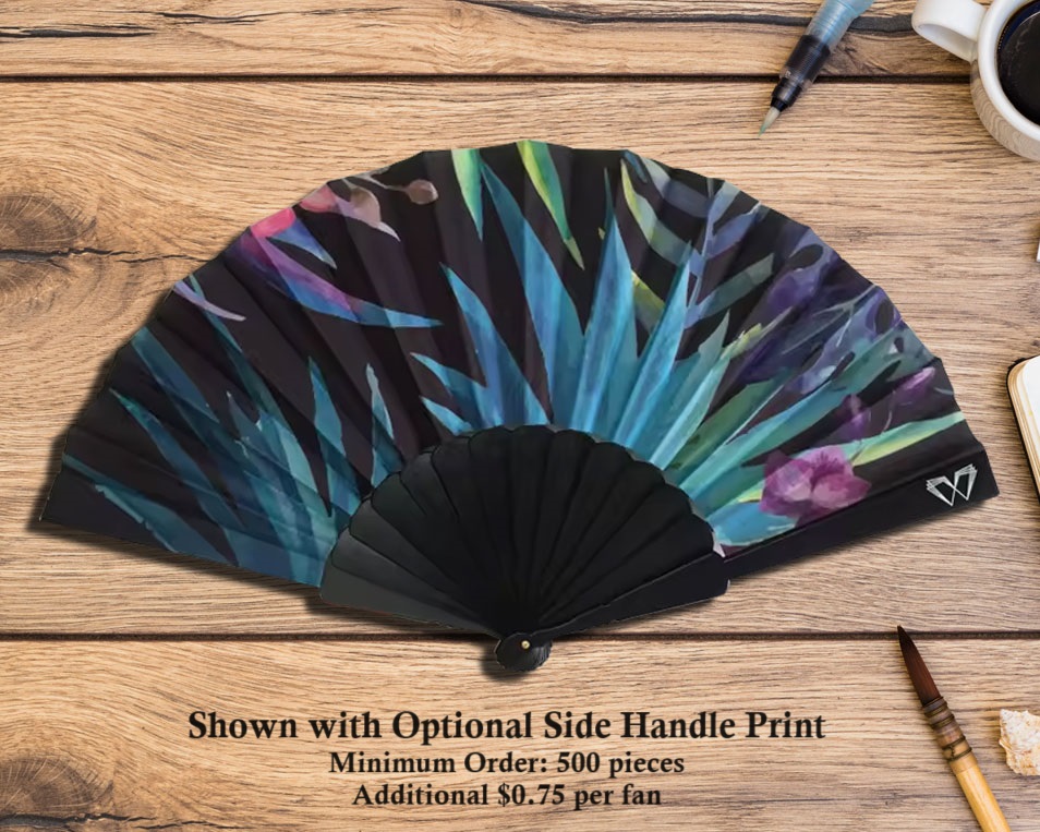 Custom Printed Plastic Fabric Hand Fans