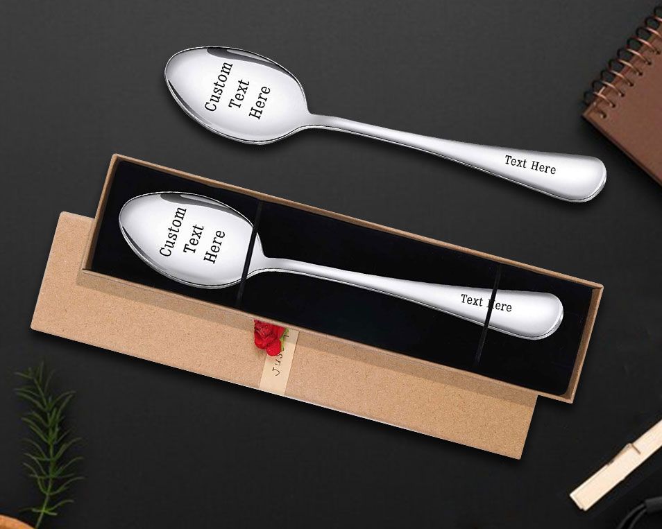 Personalized Ice Cream Spoons, Custom Engraved Teaspoons