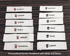 Personalized Karate Headband with Your Name