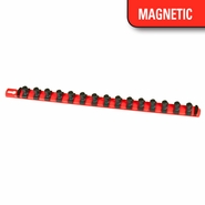 Ernst 8402M 18" Magnetic Socket Organizer Rail w/ 15 1/2" Twist Lock Clips - Red