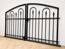 Decorative 3ft x 6ft Des Moines Center Divide Wrought Iron Double Gate
