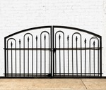 Decorative 3ft x 7.5ft Delevan Center Divide Wrought Iron Double Gate
