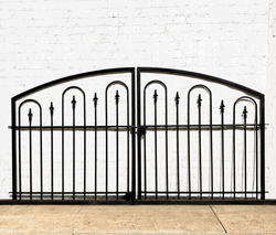 Decorative 3ft x 7.5ft Delevan Center Divide Wrought Iron Double Gate