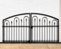Decorative 3ft x 7.5ft Delevan Center Divide Wrought Iron Double Gate