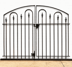 Decorative 4ft x 64in Woodson Center Divide Wrought Iron Double Gate