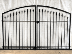 Decorative 4ft x 7.5ft Lamoine Center Divide Wrought Iron Double Gate