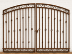 Decorative 6ft x 8ft Donovan Center Divide Wrought Iron Double Gate
