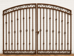 Decorative 6ft x 8ft Donovan Center Divide Wrought Iron Double Gate