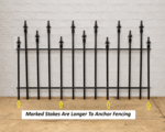 2' Solid Steel Fence - All Spear Border Edging - Full Section