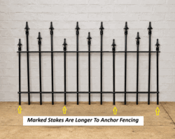 2' Solid Steel Fence - All Spear Border Edging - Full Section