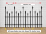 Wrought Iron All Spear 2ft Tall Fence - Solid Steel 1/3rd Panel
