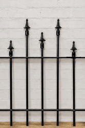 Wrought Iron All Spear 2ft Tall Fence - Solid Steel 1/3rd Panel
