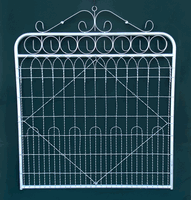 Historical Galvanized Woven Wire 56"t x 48"w Forged Ring Top Gate