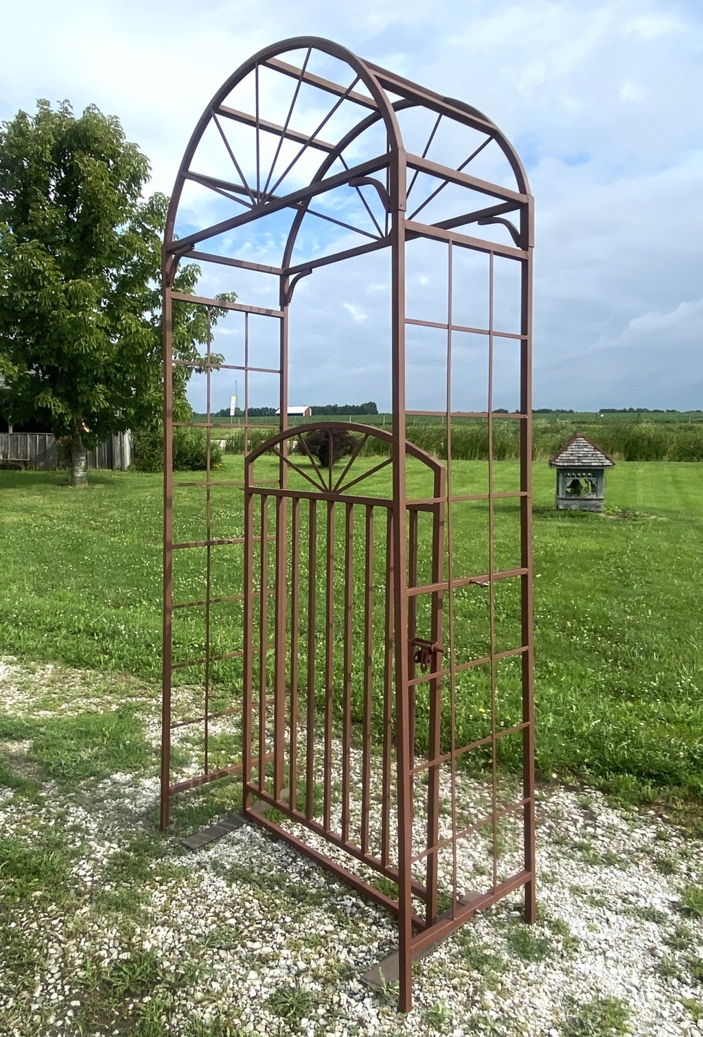 Sunburst Arbor Gate Entry Metal Archway 48"w x 108"t Arbor Gates