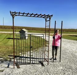 Metal 92"t Mission Arbor Gate Entrance