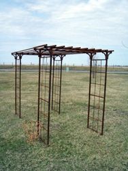 Widest Metal Garden Double Pergola 84"T x 128" x 142"