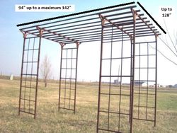 Double Wide Mission Arbor Pergola 92"T x 128"W x 142"