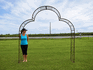 Big Wrought Iron Arbor that Spans 9' for Driveway