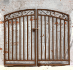 Delevan Wrought Iron Center Divide Entry Gate 4ft x 6ft