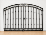 Decorative 5ft x 8ft-9ft Wilmington Double Wrought Iron Gate