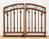 Decorative 36in x 54in Delaware Center Divide Wrought Iron Double Gate