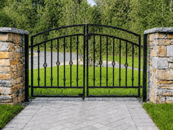 Decorative 4ft x 6ft Wilmington Center Divide Wrought Iron Double Gate