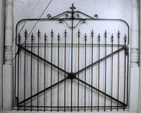 Extra Wide Crisscross Medallion Ornate Wrought Iron Gate 4't x 5'w
