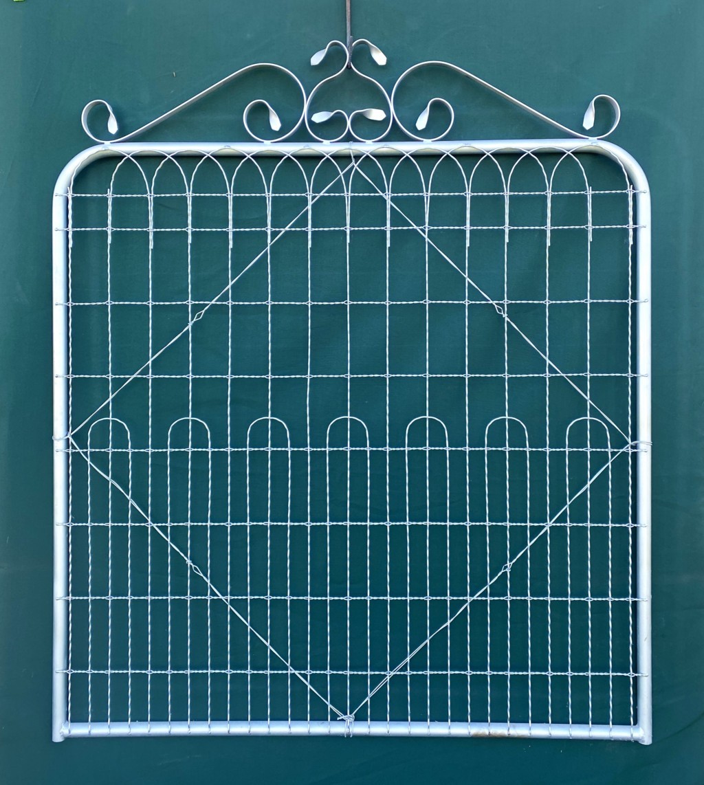 Galvanized 48" by 48" Scalloped Top Fence Gate Double Loop Wire Fence