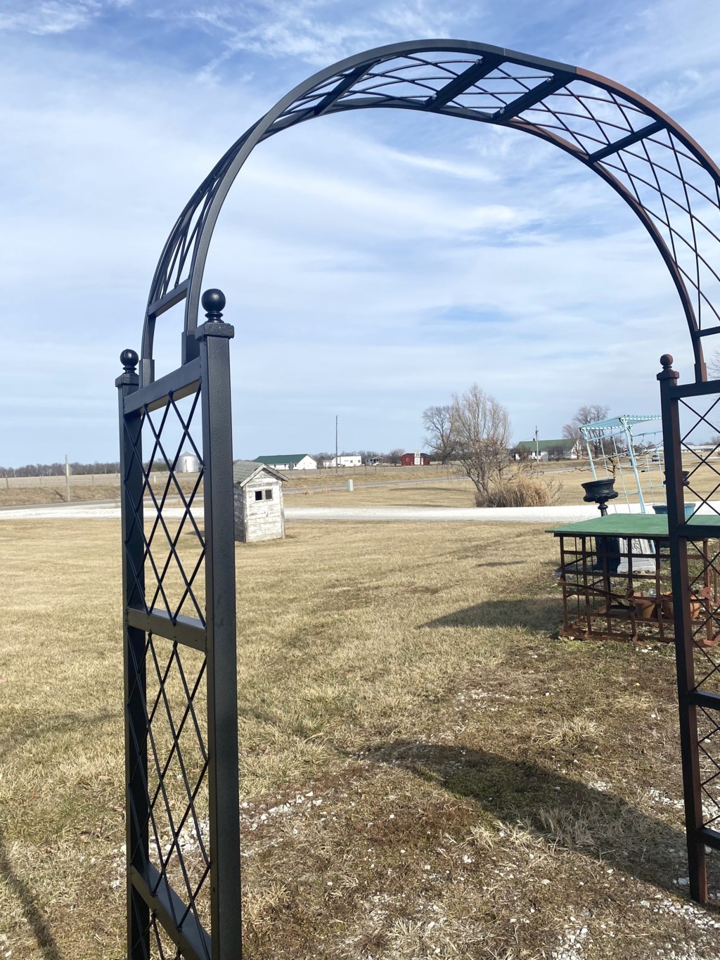 Henry Custom Width Wrought Iron Arbor Wide Arch Entrance Metal