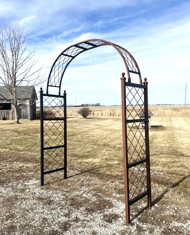 Henry Custom Width Wrought Iron Arbor Wide Arch Entrance Metal