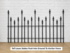 Wrought Iron All Spear 2ft Tall Fence - Solid Steel 1/3rd Panel
