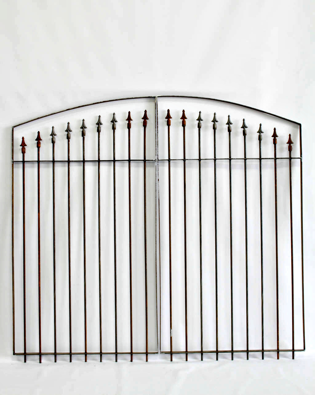Wrought Iron Garden Fence Gate 5' t x 6'w Cast Iron Stakes Relic