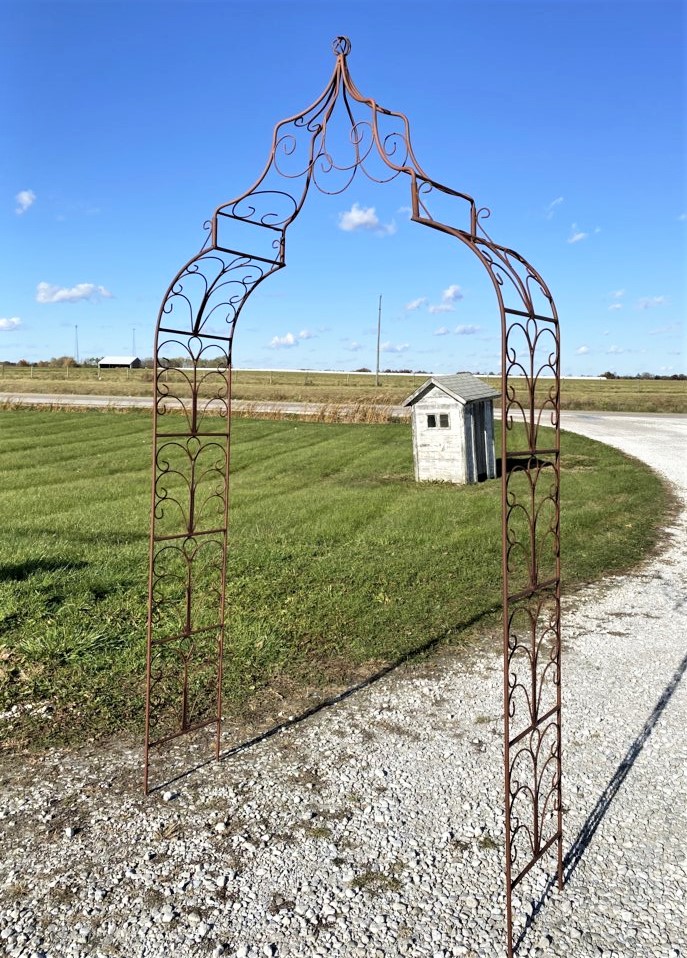 Wrought Iron Gothic Hinsdale Arbor Garden Trellis Metal Arbors