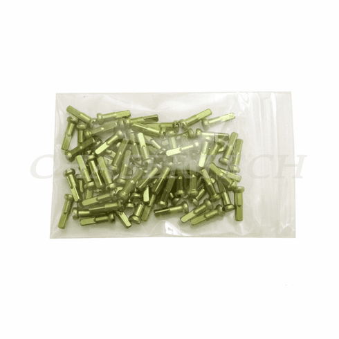 Bicycle 7075 Alloy Spoke Nipples 2.0mm 14G 5/8" 100 Pcs Lime Green