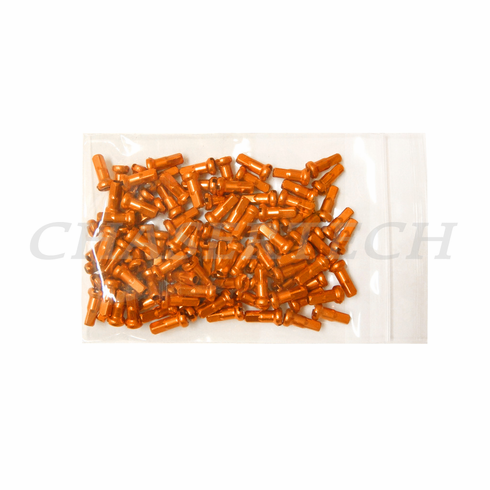 Bicycle 7075 Alloy Spoke Nipples 2.0mm 14G 9/16" 14mm 100 Pcs Orange