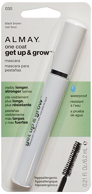 ALMAY One Coat Get Up & Grow Waterproof Mascara,  Black Brown