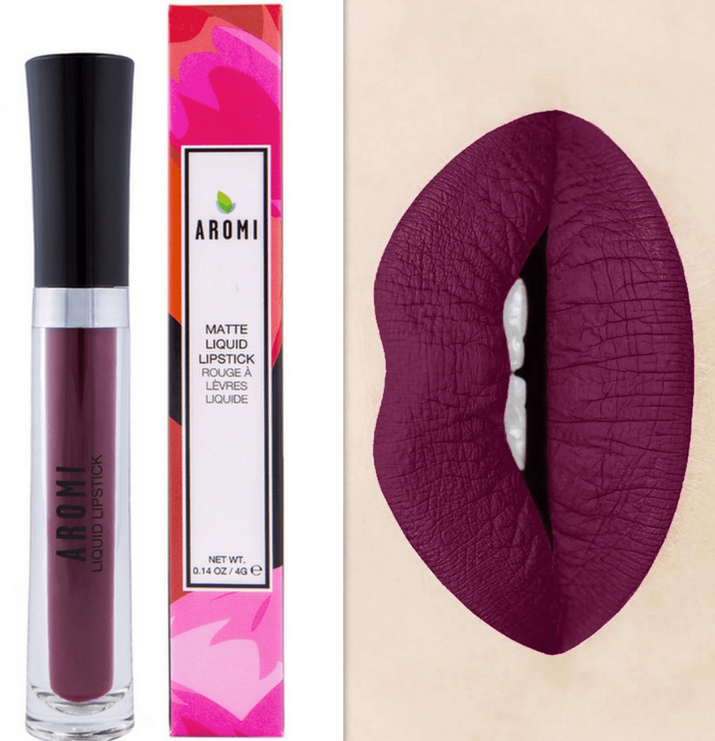 Aromi Beauty Matte Liquid Lipstick, Black Cherry