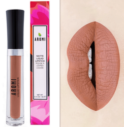 Aromi Beauty Matte Liquid Lipstick, Caramel Nude