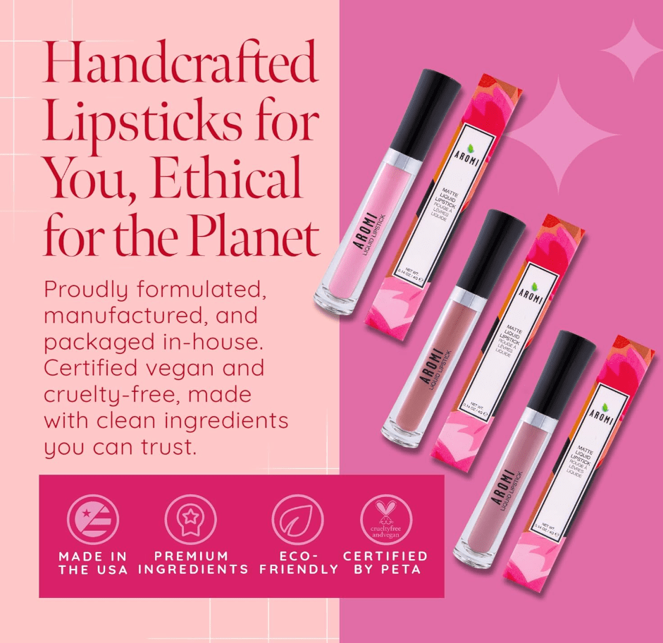 Aromi Beauty Matte Liquid Lipstick, Flamenco Red