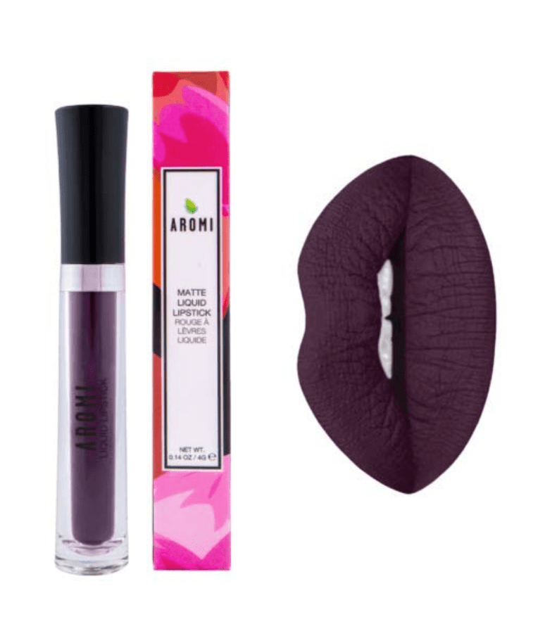 Aromi Beauty Matte Liquid Lipstick, Gothic Plum
