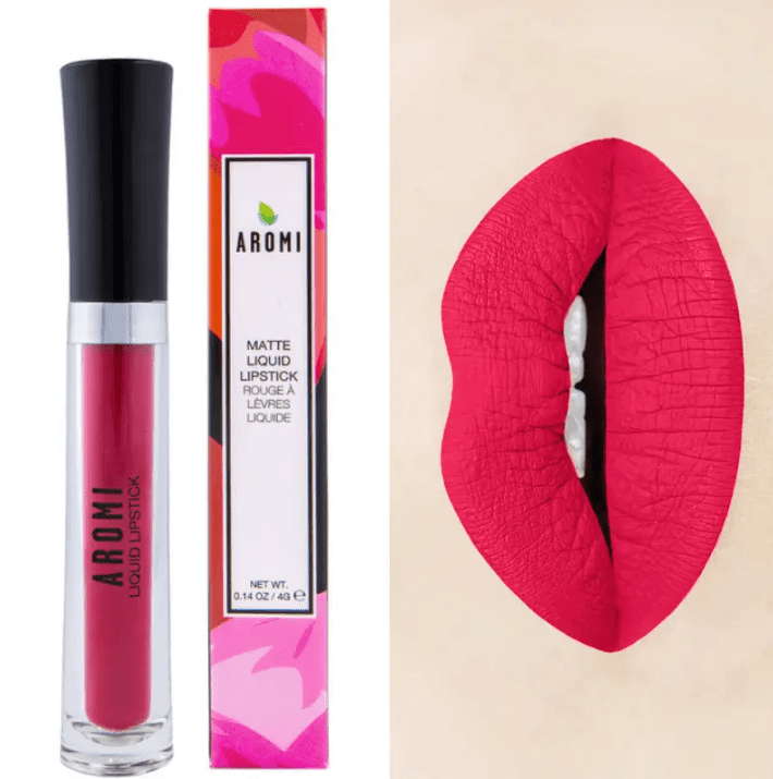 Aromi Beauty Matte Liquid Lipstick, Neon Red