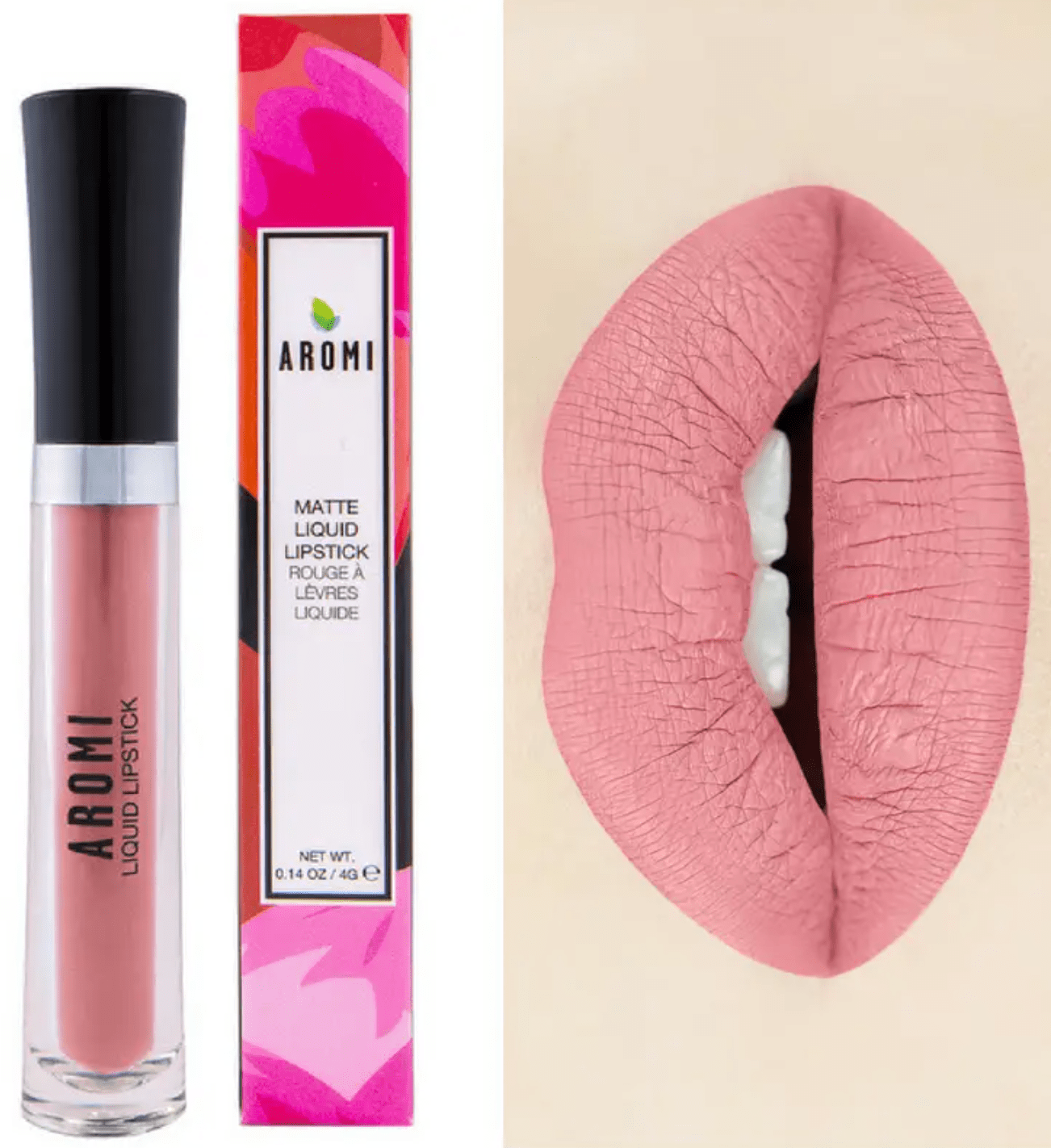 Aromi Beauty Matte Liquid Lipstick, Blush Nude