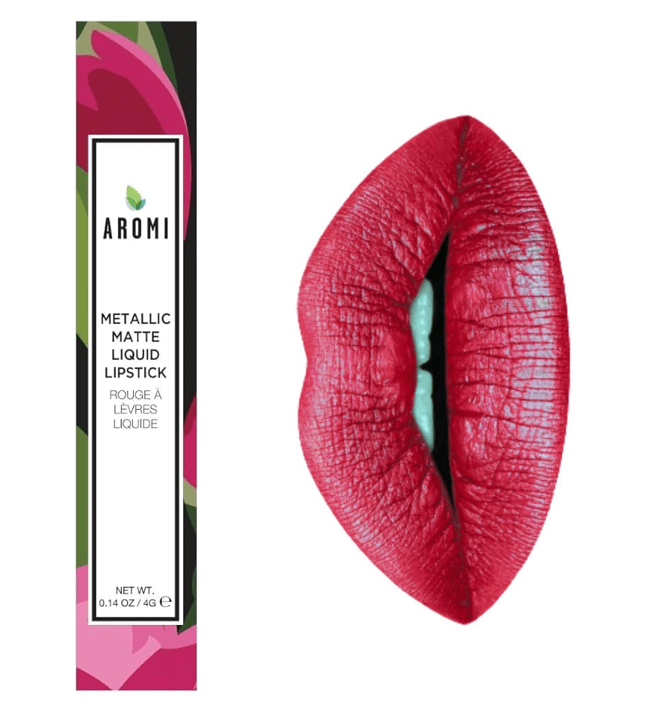 Aromi Beauty - Metallic Liquid Lipstick, Candy Apple