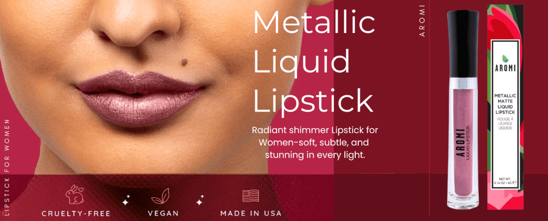 Aromi Beauty - Metallic Liquid Lipstick, Cotton Candy