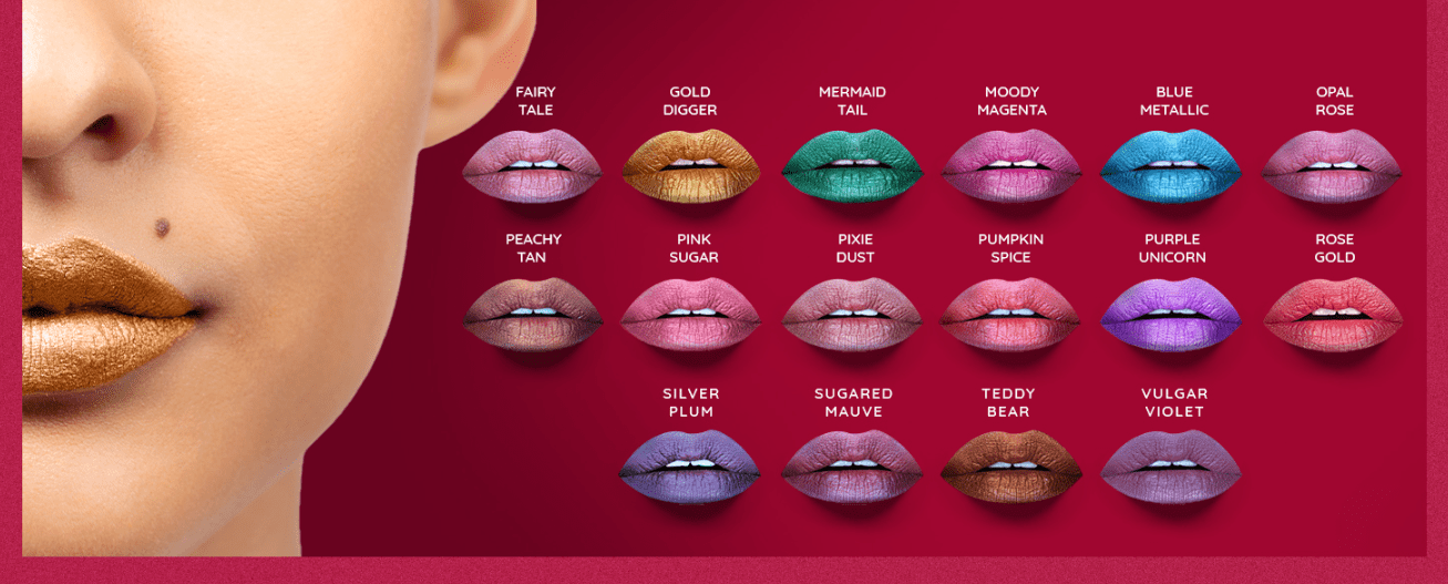 Aromi Beauty - Metallic Liquid Lipstick, Fab Flamingo