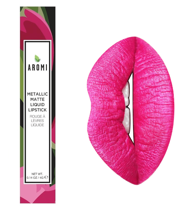 Aromi Beauty - Metallic Liquid Lipstick, Fab Flamingo