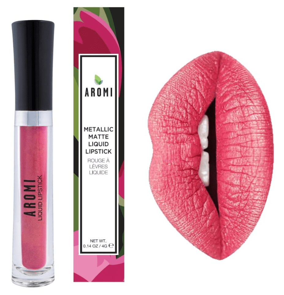 Aromi Beauty - Metallic Liquid Lipstick, Rose Gold