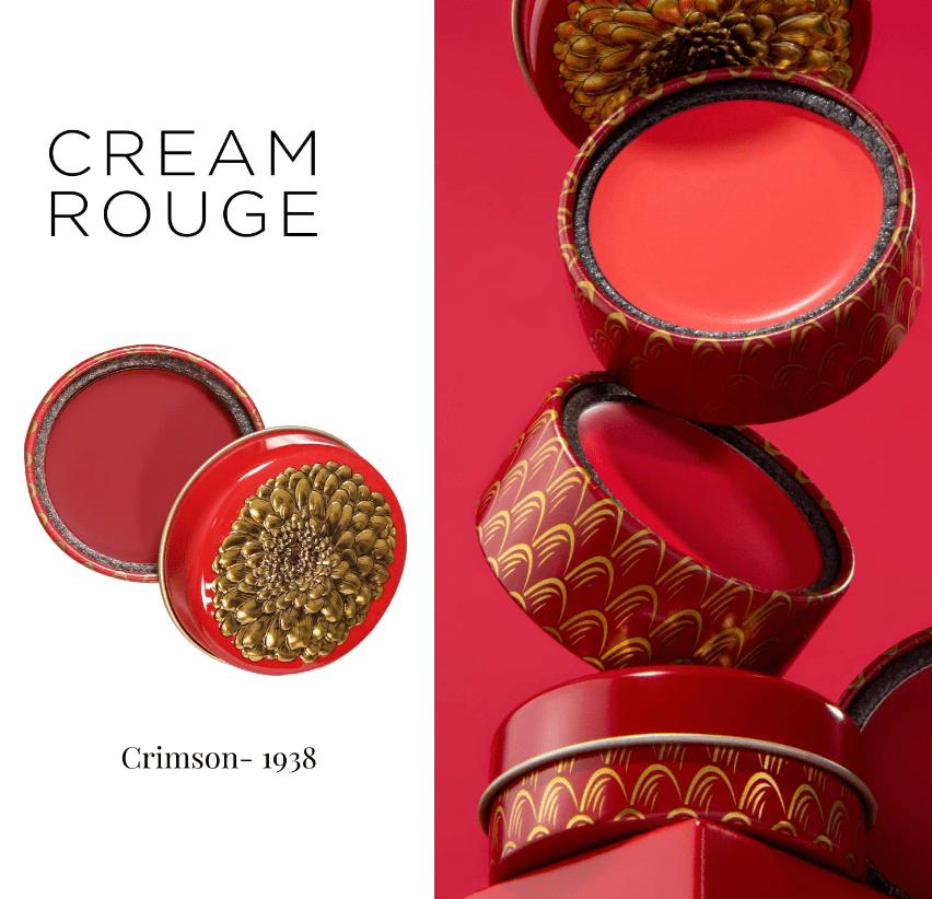 Besame Cosmetics - Crimson Cream Rouge - Apricot Orange (1938)