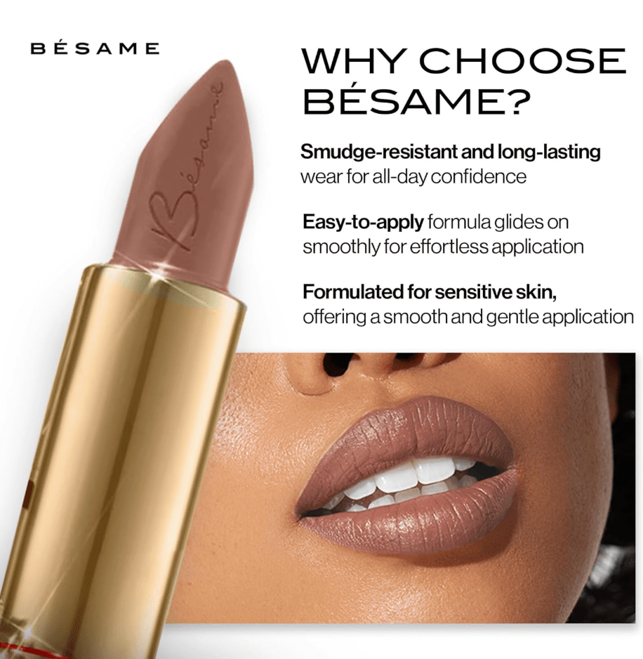 Besame Cosmetics Lipstick, Wild Rose (1974)